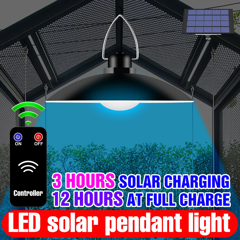 LED Solar Pendant Light Waterproof Led Chandelier Portable Spotlight LED Patio Bulb Garden Flood Lamp Outdoor Emergency Lighting 200lm 24 4led outdoor patio umbrella pole light garden detachable portable camping tent lamp emergency light with hook