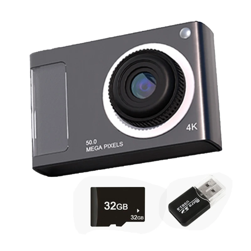 소형 카메라 CCD 센서 카메라 48MP 이중 렌즈 4K 3264x2448 소년 소녀 어린이를위한 디지털 촬영 카메라 P9JD