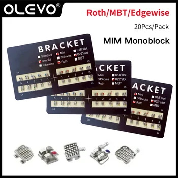 20Pcs Dental Orthodontic Braces for Teeth Metal Brackets Brace MIM Monoblock Roth MBT Slot 0.022 Hooks 3/3-4-5 Ortho Materials 1