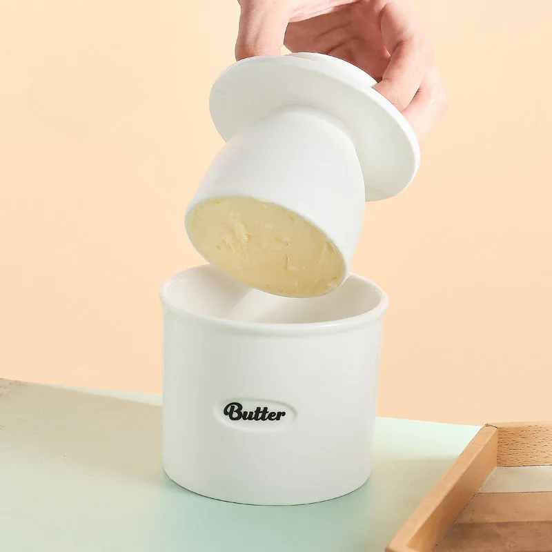 1 ensemble de pots à beurre en céramique avec couvercle, tasse à beurre, pot de stockage de préservation du fromage domestique, boîte à beurre de style occidental, cadeau - AliExpress