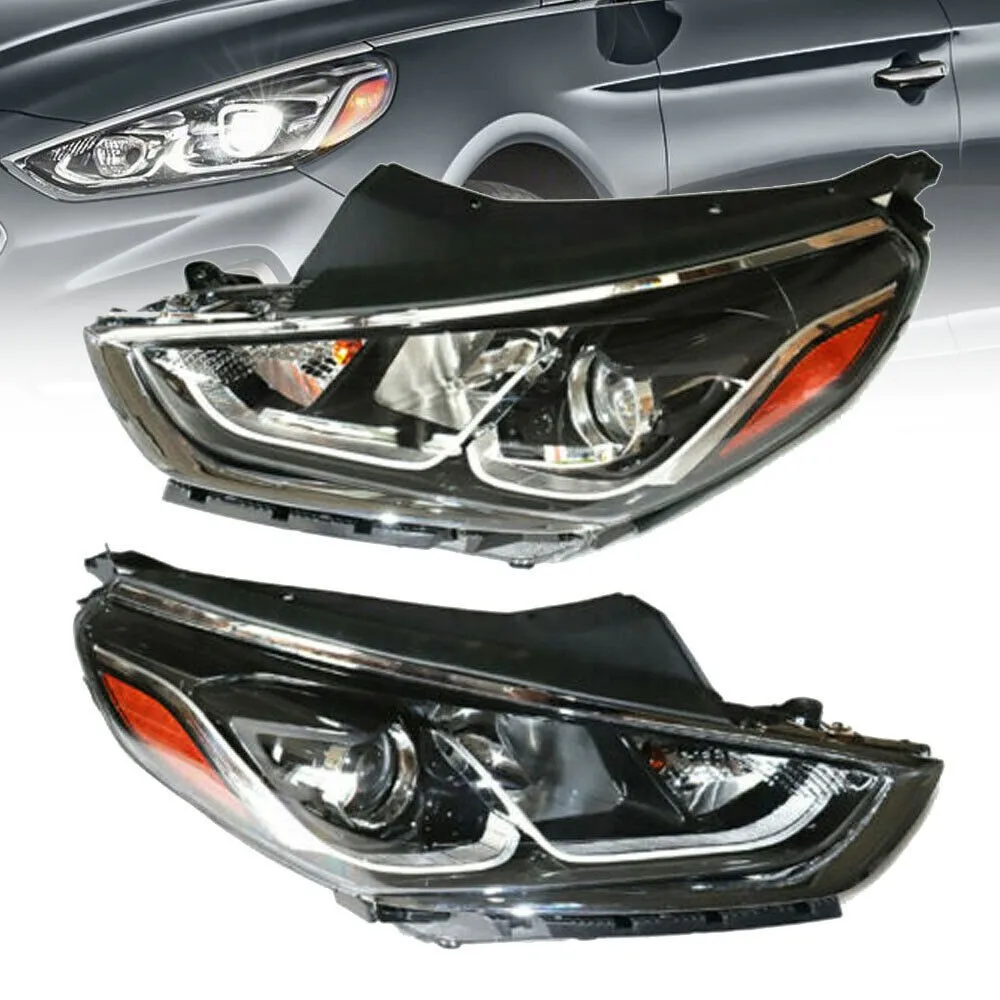 1 Pair Headlight Assembly Right Left Side Replacement for 2018 2019 Hyundai Sonata Passenger Driver Side Headlamp for hyundai i30 2007 2012 1 pair left and right windshield set glass side pillar molding cover winscreen window trim 861322l000