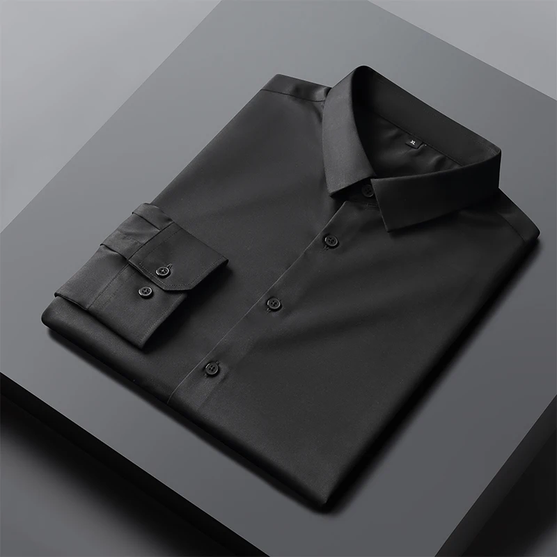 

Men's seamless high-elastic fashion classic business slim casual formal wear social comfortable breathable long-sleeved shirt