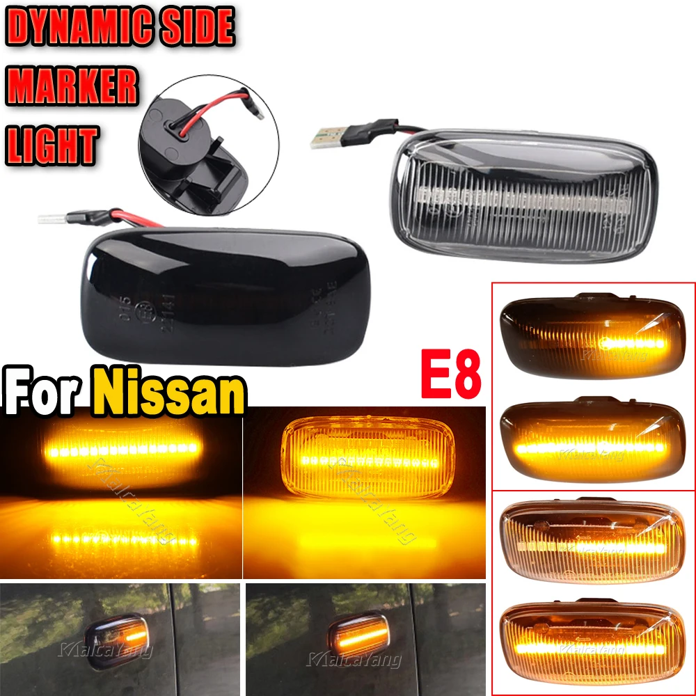 닛산 스카이라인 R34 알메라 N15 N16 펄사 맥시마 QX 써니 G10 프리메라 P11 P12 용 LED 사이드 마커 라이트, 방향 지시등, 2 개