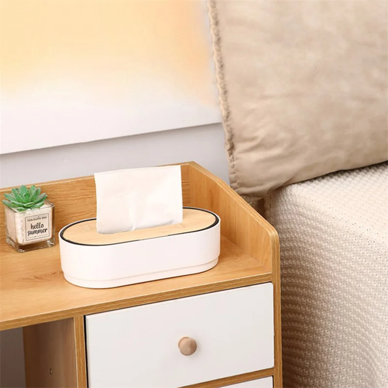 Tissue Box Holder Bamboo Cover Toilet Paper Box Napkin Holder Case Tissue Paper Dispenser Towel Storage Boxes