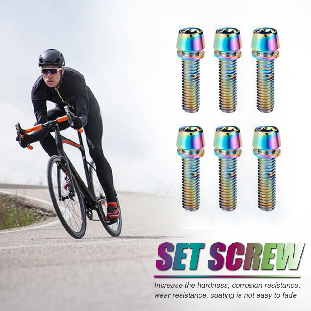 6PCSBoxBikeScrewsBoltsM5M618mmRainbowPlatedStainlessSteel