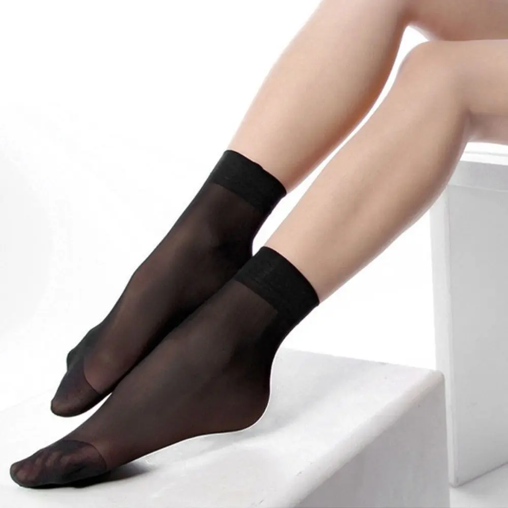 5 Pairs Hot Summer Sexy Ultra Thin Silk Low Cut Ankle Socks Short Stockings