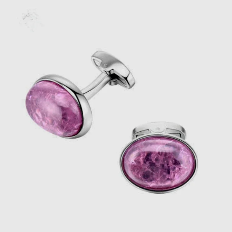 High End Natural Stone Metal Cufflinks for Men and Women's Business Casual Shirt Buttons Fashionable Wedding Jewelry Accessories