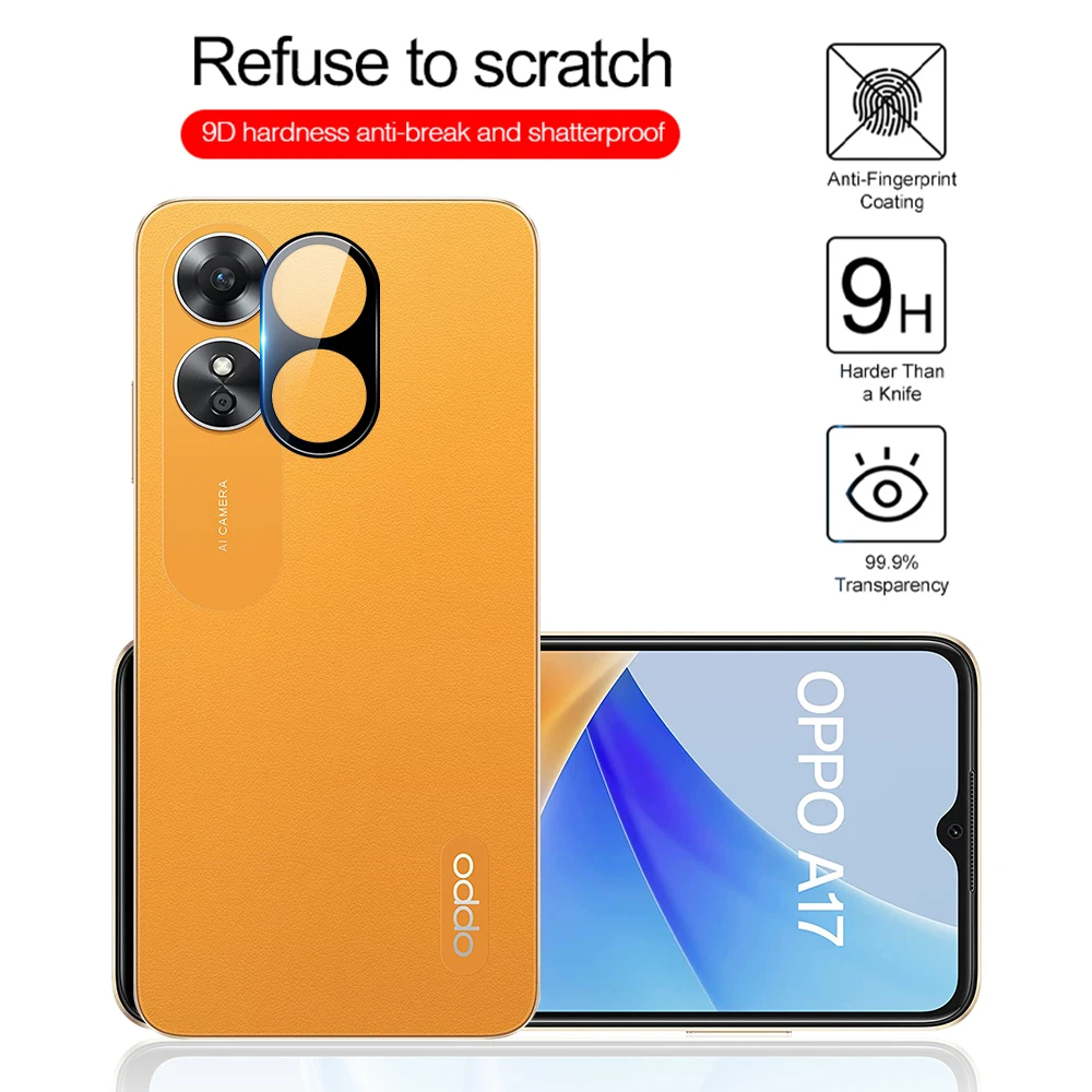 Custodia Protettiva Per Obiettivo Della Fotocamera In Vetro Temperato Curvo 3D Per Oppo A17 4G Copriobiettivo Posteriore Per Oppo A17 A 17 17A Oppo A1
