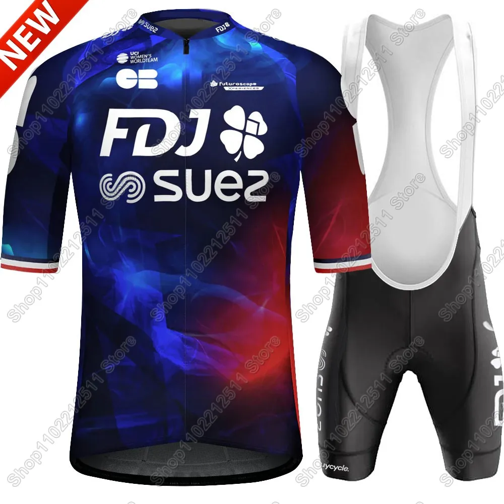 France FDJ Suze Team Women Cycling Jersey Set Bicycle Clothing Road Bike Shirts Suit Bib Shorts MTB Ropa Maillot