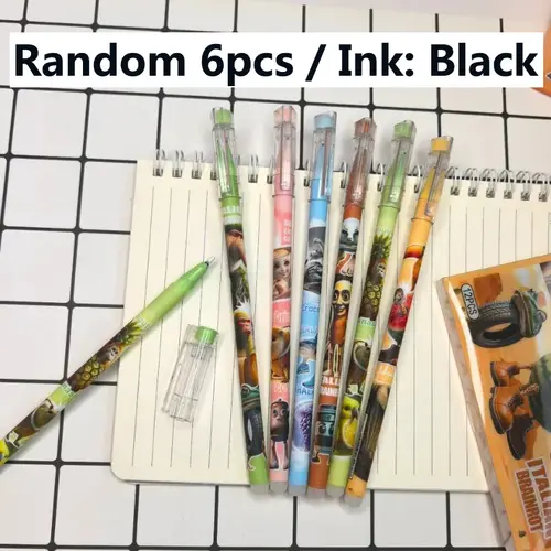 12pcs Tung Tung Sahur Italian Brainrot Wooden Stick Gel Pen Cartoon Signature Pen Individually Packaged Student Stationery Gift - Image 9