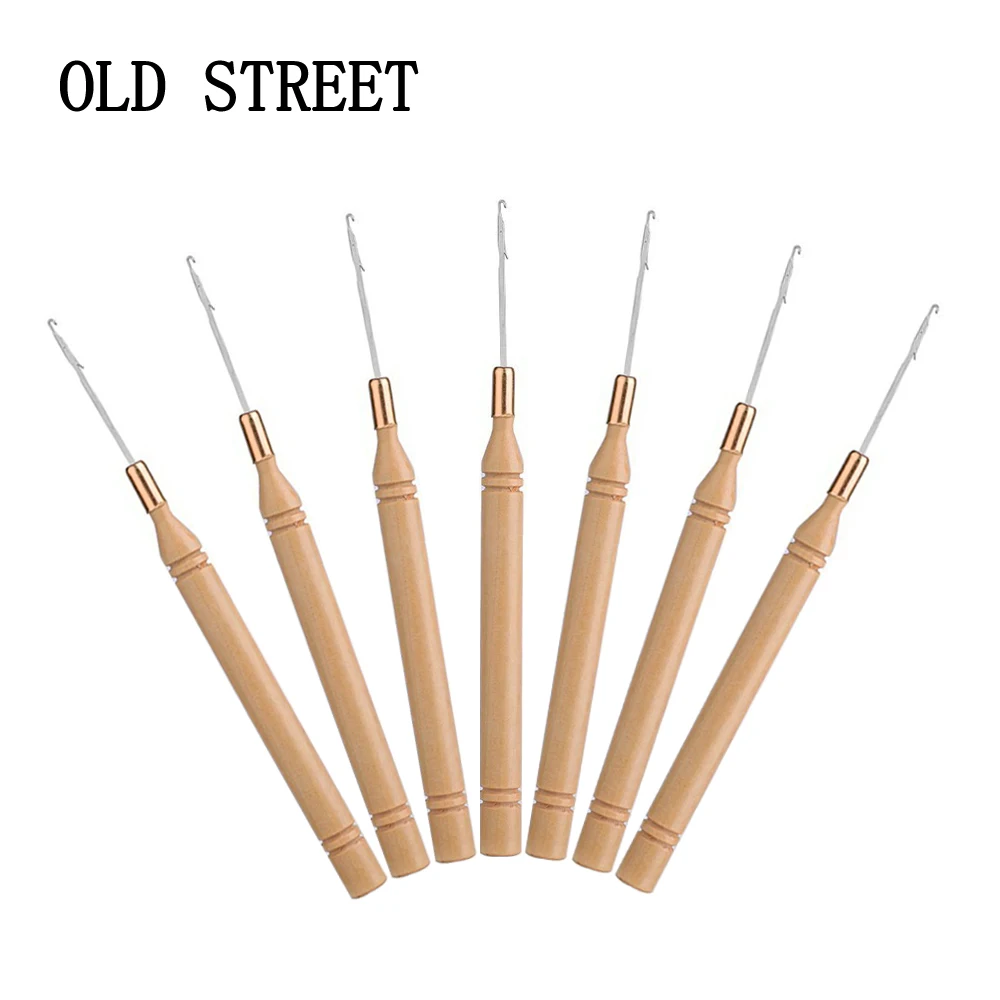 3Pcs/Set Crochet Hook Dreads Loc Crochet Needle Wooden 0.5Mm 0.75