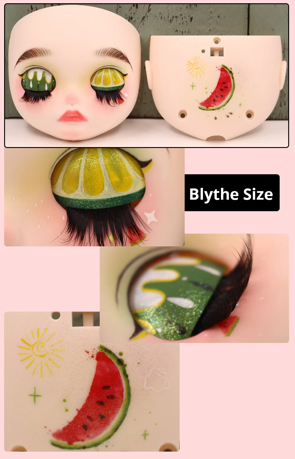 ICY DBS OOAK Blyth doll Hand-Painted Face Plate Including Back Plate Screws Lips carved 1/6 BJD Anime Girl