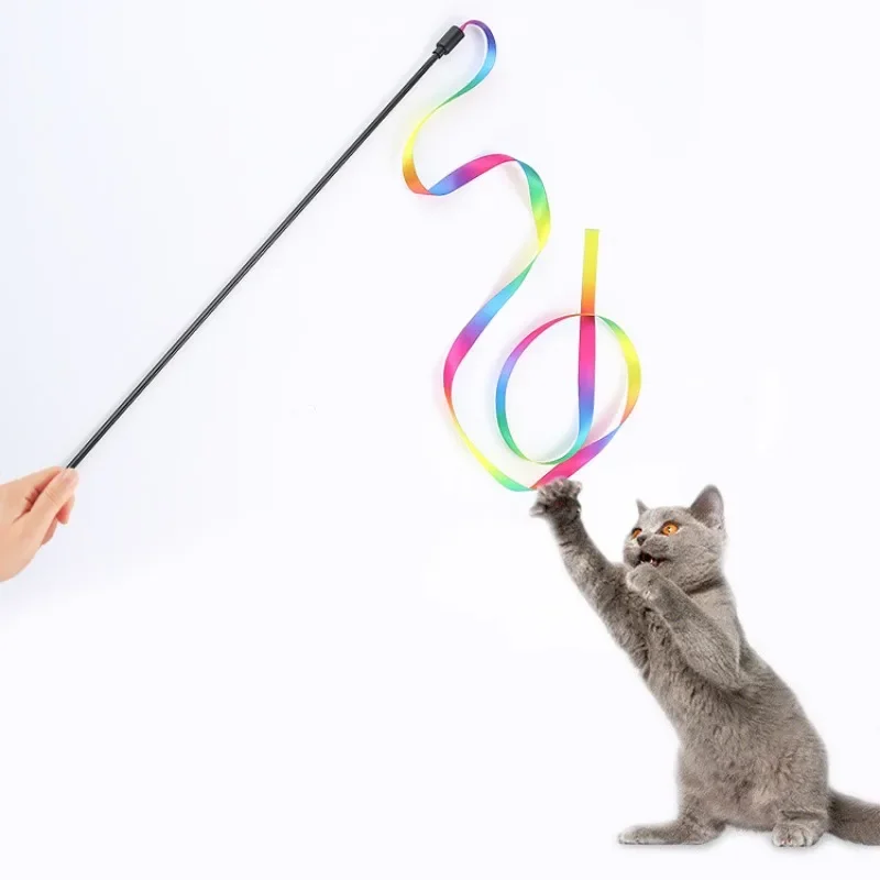 Interactive Colored Ribbon Cat Toys Teasing 1