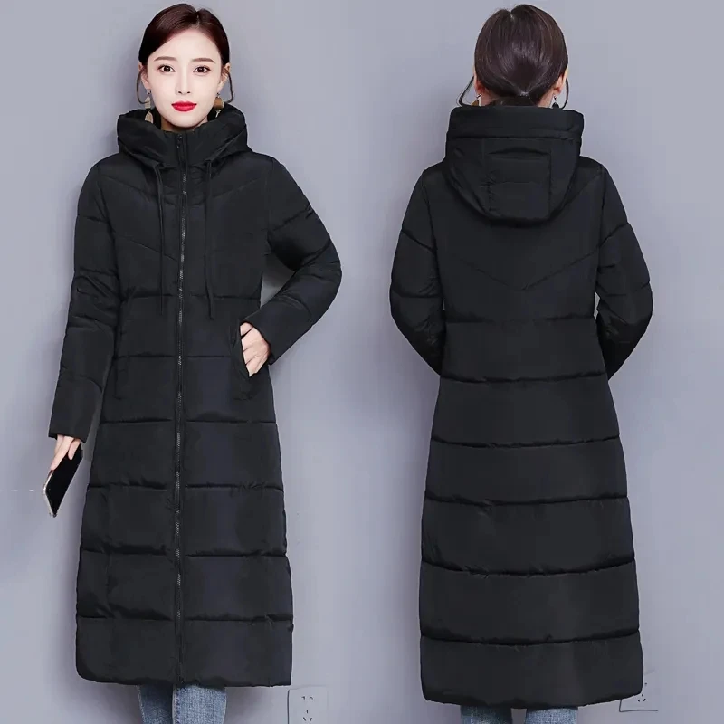 

Parkas Women Clothing 2022 Winter New Fashion Slim All-match Padded Coat Female Large Size Length Thick Down Cotton Jacket