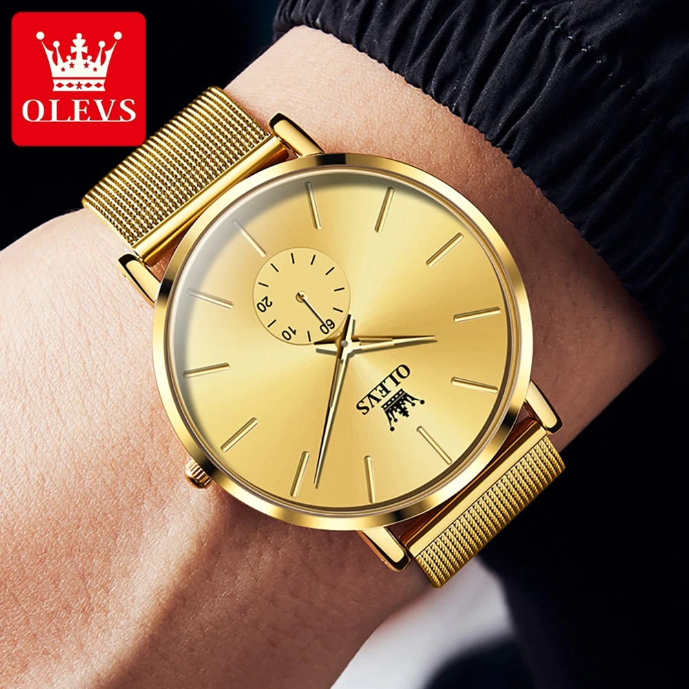 OLEVS Quartz Watch for Men Ultra thin Dial Stainless steel