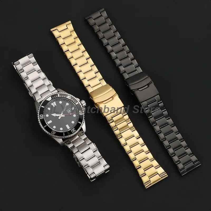 Premium Stainless Steel Men's Sport Watch Band - Universal Replacement Bracelet, Metal Wristband