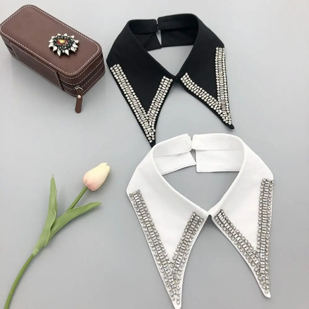 White Black Pearl Fake Collar Portable Lapel Shirt Detachable Collar Neckline Faux Col Clothes Accessories False Collar Women