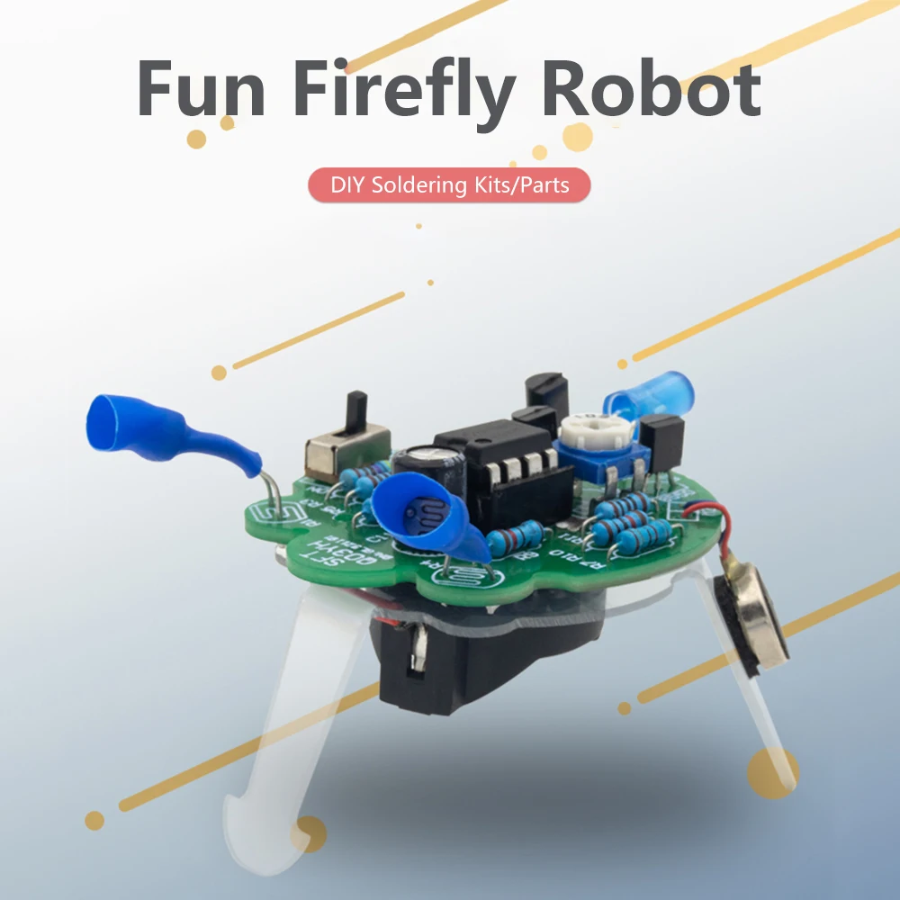 

LED Breathing Light Soldering DIY Kit Simulated Firefly Flashing Robot Toy Photosensitive Sensor Mobile Robot Part Electronic