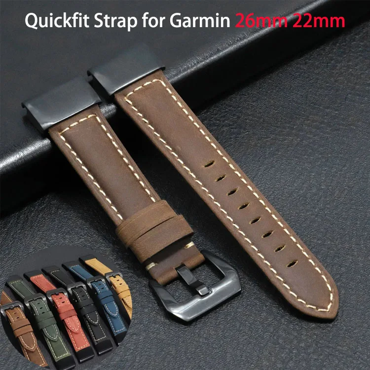 Genuine Leather QuickFit Watchband Strap - Premium 26mm/22mm