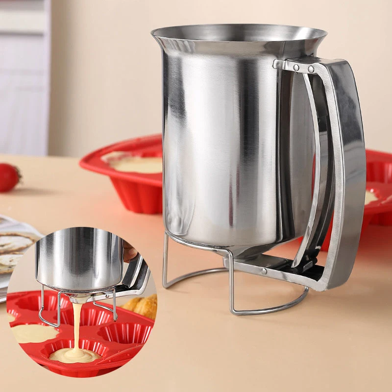 1PcStainlessSteelFunnelsBatterPancakeBallDispenserCakeCupcake