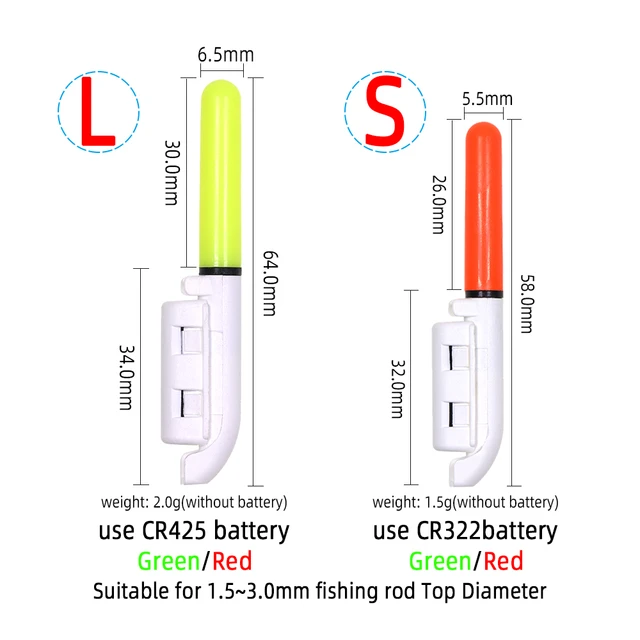 ICERIO 2PCS Night Fishing Fishing Rod LED Electronic Glow Float Stick Light  Waterproof Fishing Tackle Accessory - AliExpress