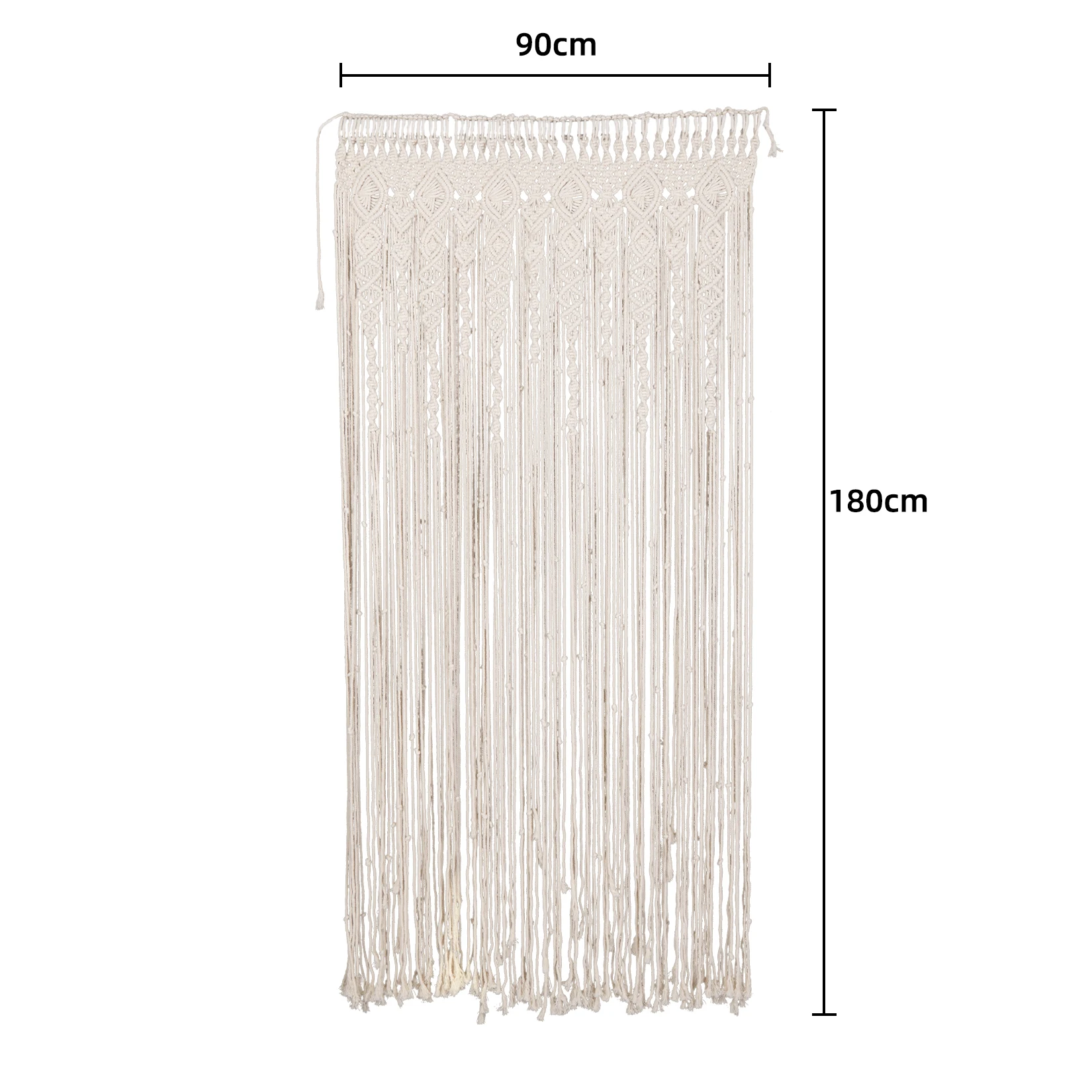 Tenture Murale Fait Main Rideau De Porte Macramé Bohème - Décoration Murale Tissée Main 65x200 Cm - Style Naturel Coton Rideau Porte Coton