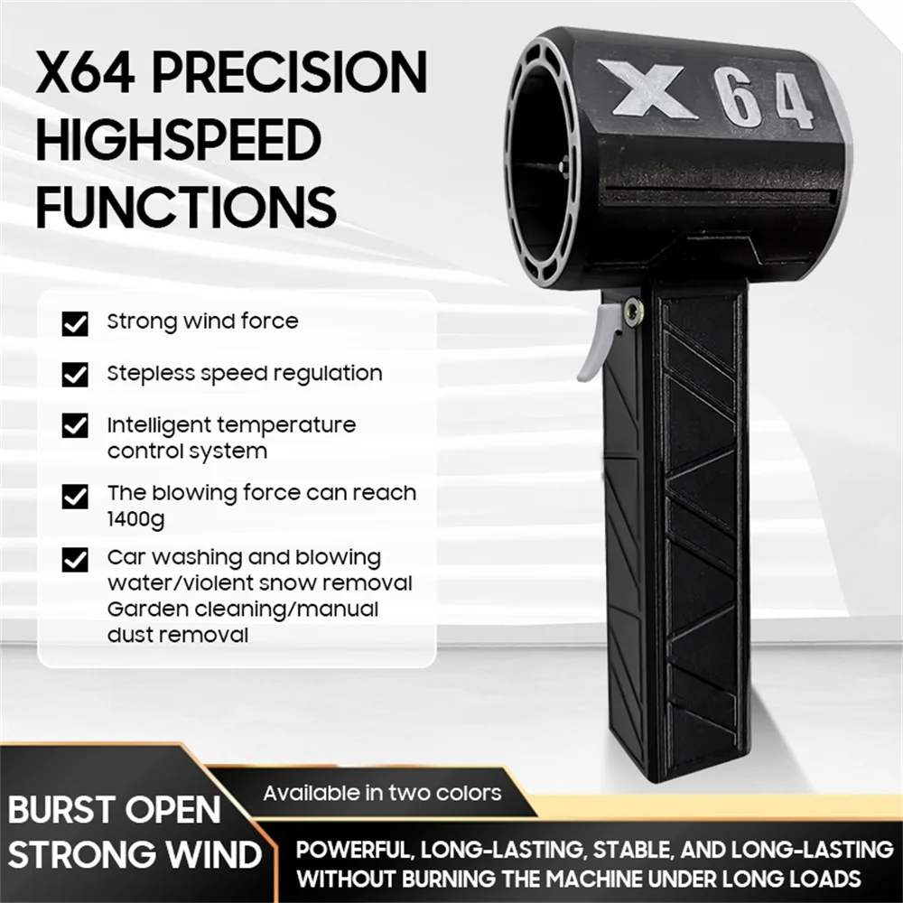

X64 Violent Blower XL Turbo Jet Fan 64mm Handheld Brushless Motor Thrust 1.4kg/s Wind Speed 135m/s Industrial Duct Fan Blowing