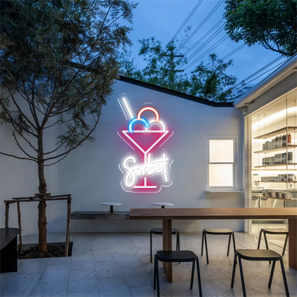 LED Neon Sign Ice Cream Neon Light Wall Decoration for Store Room Party Decor Kids Birthday Gift Night Lights Lamps