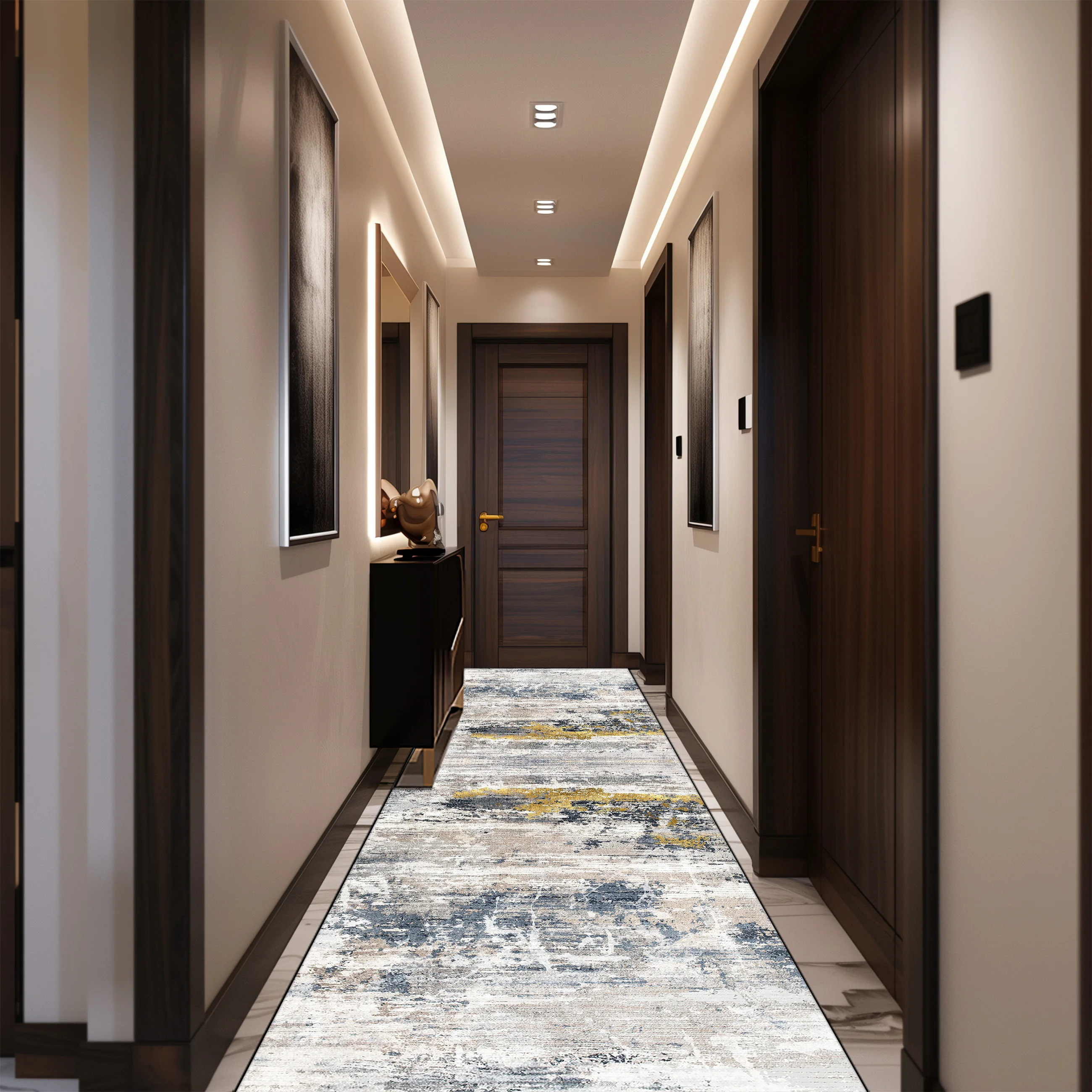 Abstract Style Corridor Carpet Hotel Decoration Hall Runner Antiskid Long Hallway Area Rugs Ins Porch Entry Doormat Customizable 2