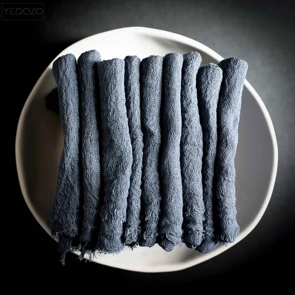 YEPQZQ home decor love napkins 20x20 inch cloth napkins wedding table decoration party dinner 100% cotton gauze set