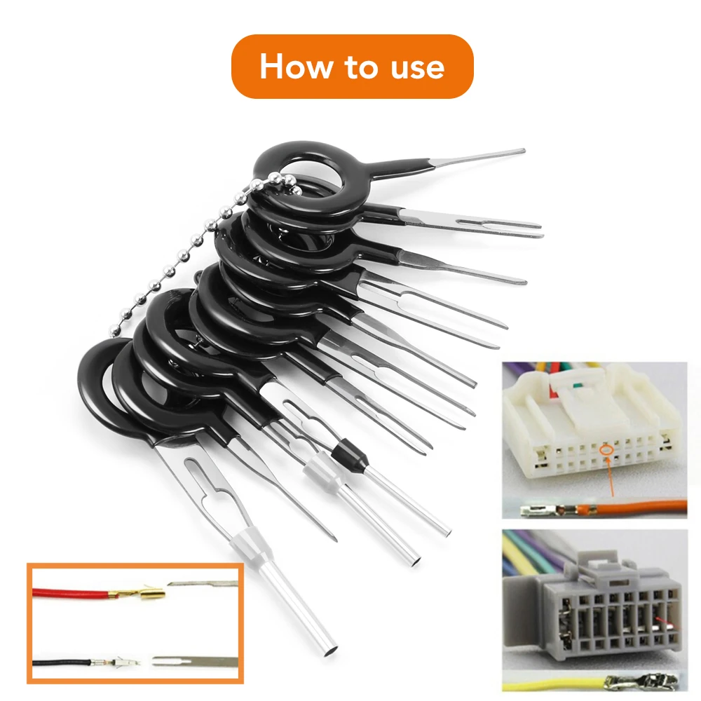 11Pcs Strumento Di Rimozione Del Terminale Dell'Auto Per Vw Mk4 Bora Golf 4 5 6 Passat Polo Bora Touran