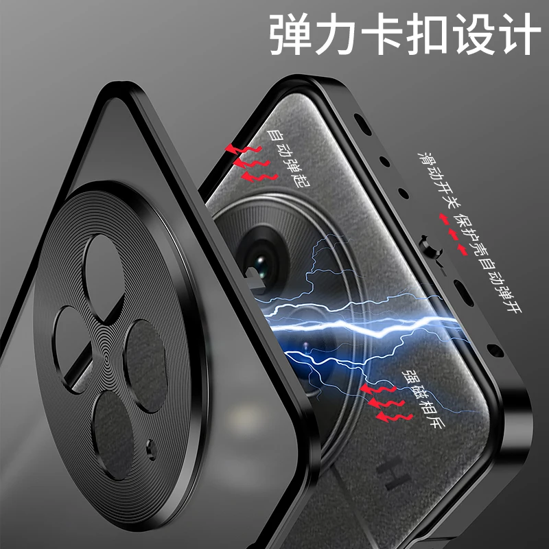 Aluminium Alloy Metal Frame Bumper with Tempered Glass Cover - Shockproof Hard Case