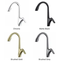 ก๊อกน้ำสำหรับห้องครัวทองเหลืองสีทองลายขนแปรงสุดหรูมีดีไซน์แบบดึงออกได้มือจับเดี่ยวแบบเย็นและร้อน2ฟังก์ชัน 6