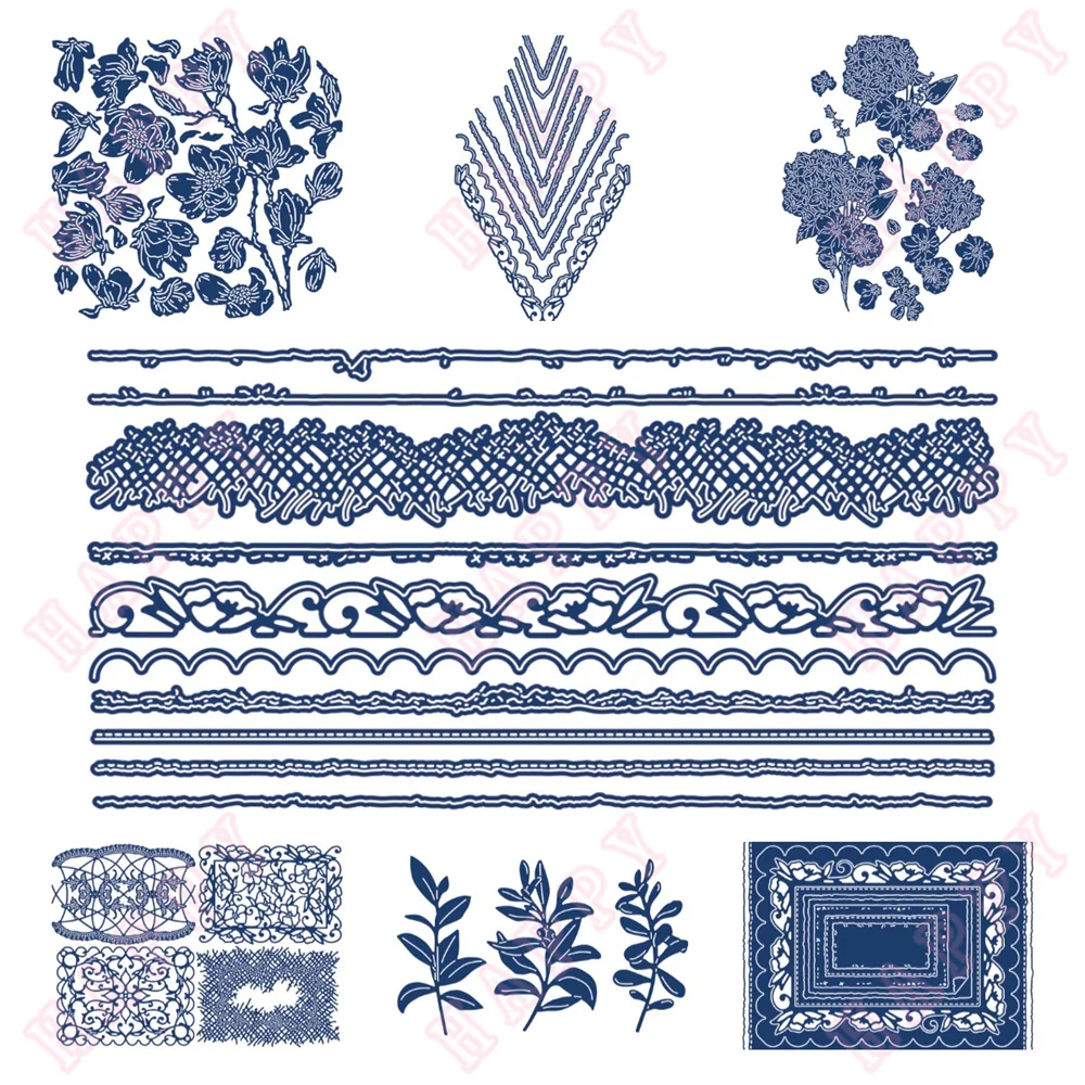 

New Metal Cutting Dies Flower Border Charisma Scrapbook DIY Diary Decoration Craft Embossing Template Greet Cards Handmade Mould