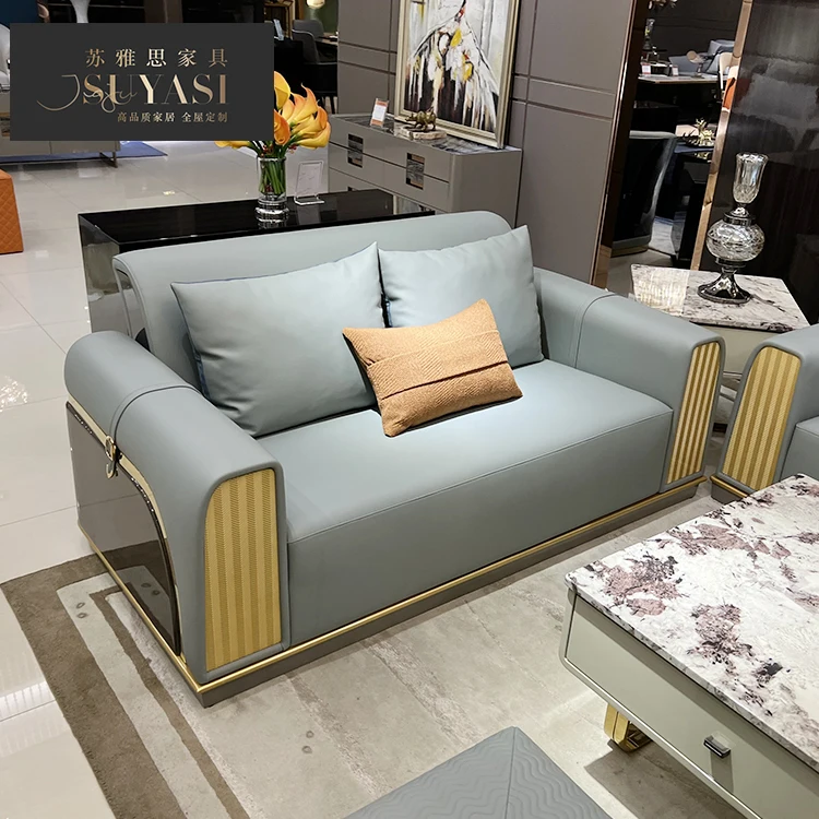 

Customized Italian luxury, post-modern leather sofa designer, villa living room, large family, all room furniture, high-end
