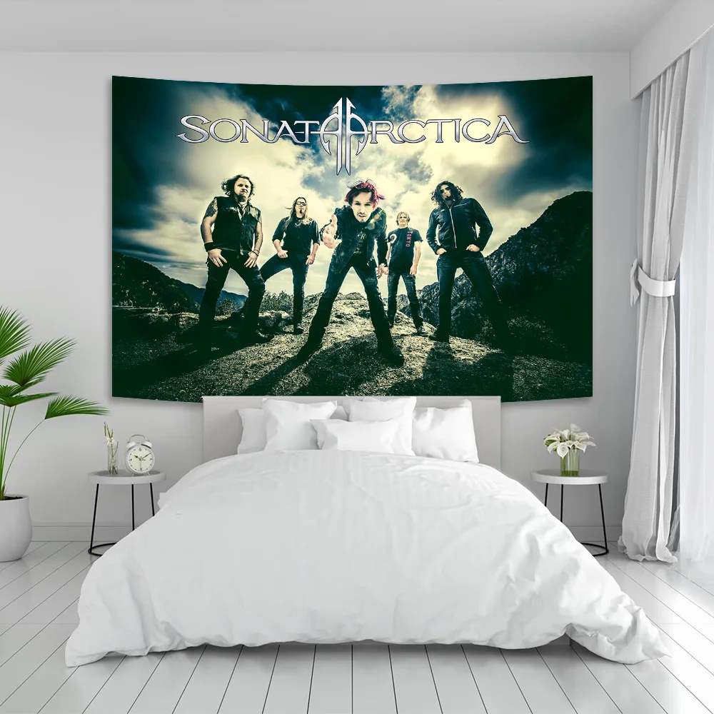 

Sonata Arctica Band Tapestry Living Room Decors Aesthetic Boho Home Decoration Fabric Tapestry For Wall Hanging Decor