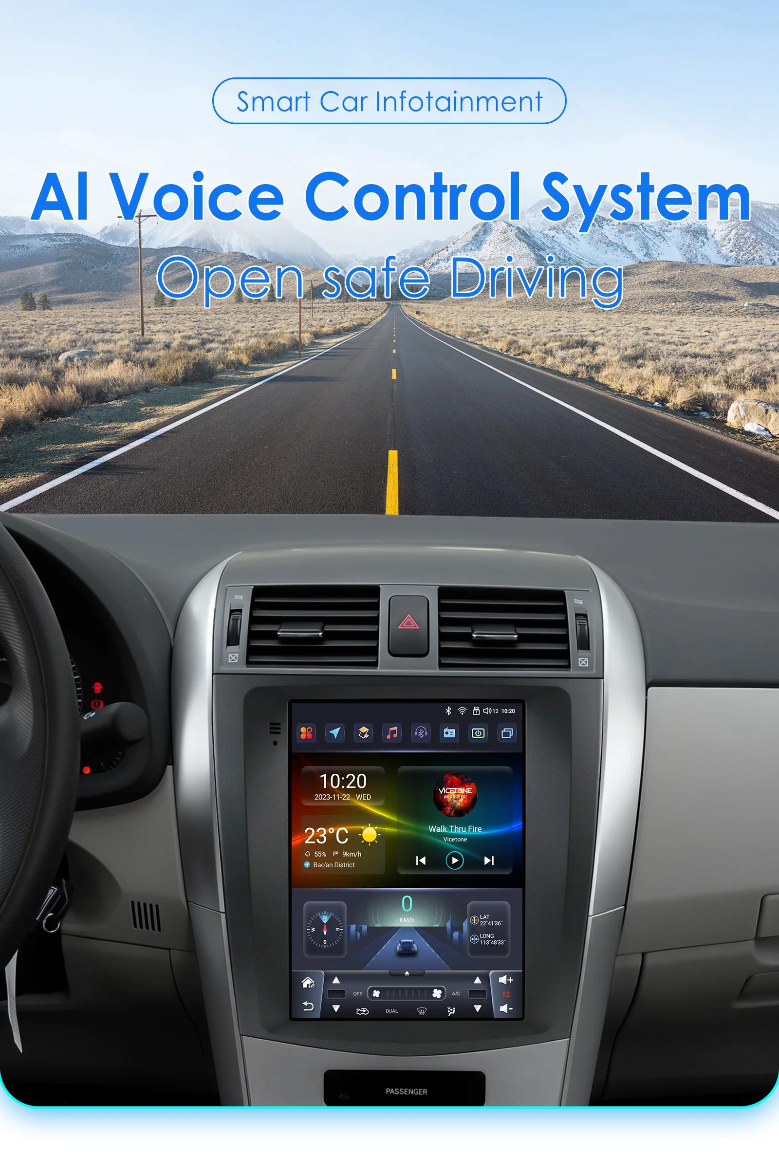 Hizpo 9.7" Android 13 Car Stereo Radio For Toyota Corolla E140/150 2006-2013 Multimedia Player 2 Din GPS Carplay Speakers Wifi