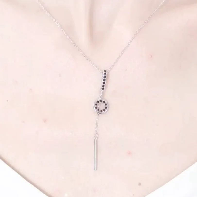 BLACK AWN 2025 New Silver Color Slide Necklace Women Jewelry Classic Round Necklaces&Pendants K073 pendant necklace,silver necklace