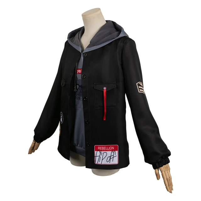 Anime Cosplay Hooded Coat – Black Zip-Up Jacket For Halloween & Costume Parties (Unisex)