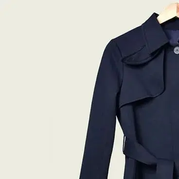 

Women's elegant coat dark blue lace-up pleated long trench coat for office women's clothes