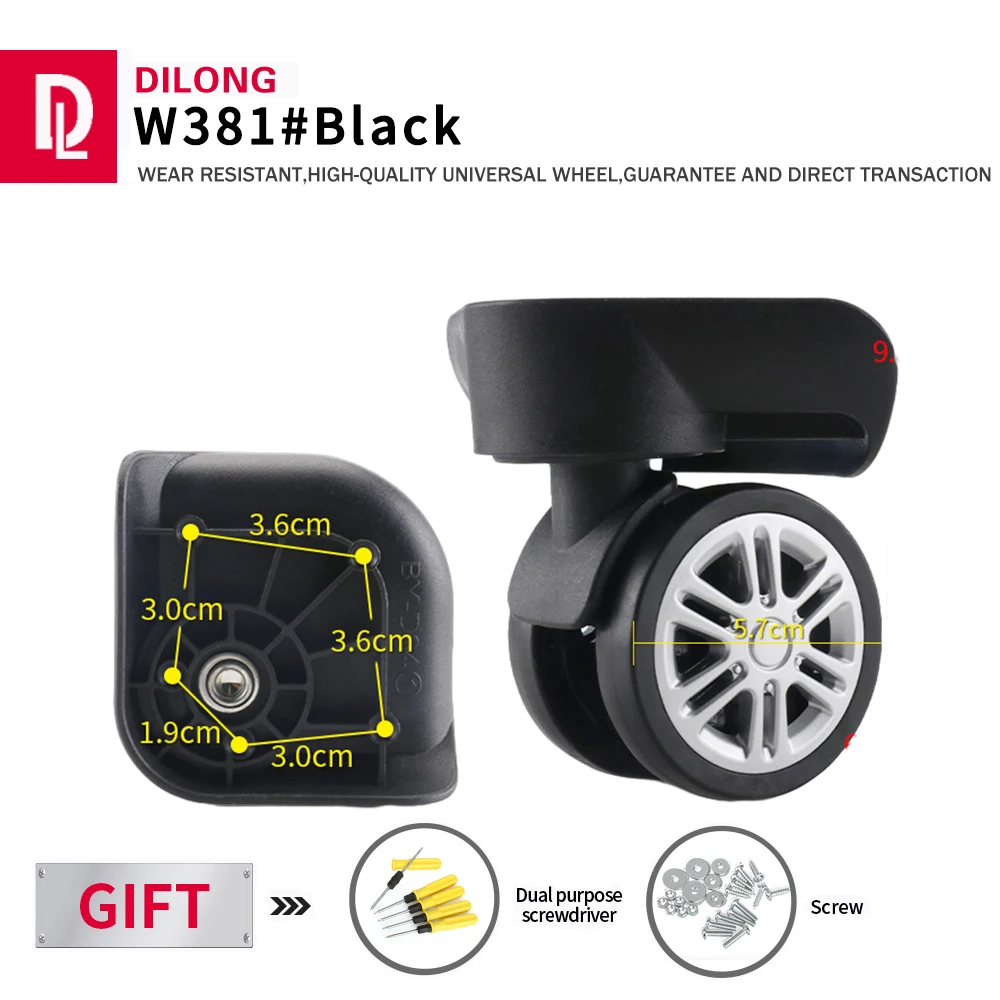 

Колесо для багажа DILONG W381, сменные детали для ремонта, роликовое колесо с установочным инструментом, прочное бесшумное колесо на колесиках