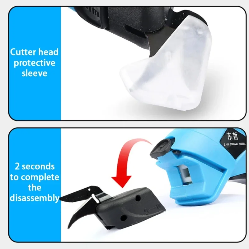 Electric Scissors Cloth Cutting Machine Lithium Charging Leather Sewing Tailor Scissor Tungsten Steel Blade Portable Hand Tool 6