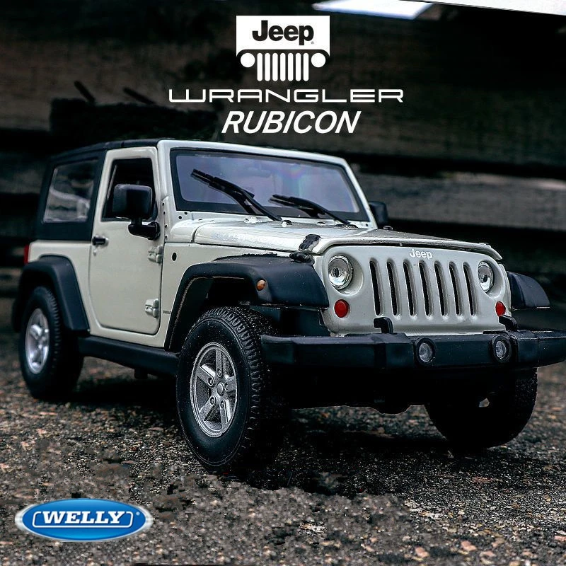 

WELLY 1:24 2007 Jeep Wrangler Rubicon Alloy Car Model Diecast Toy Metal Off-road Vehicles Car Model Simulation Childrens Gifts