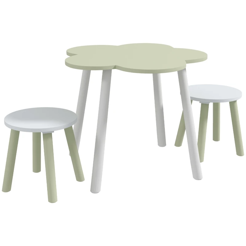 Children's Table and Chair Table with 2 Chairs for Children 2-5 Years with Flower Shaped Table Ø59x50 cm and Chairs Ø28x26 cm 6