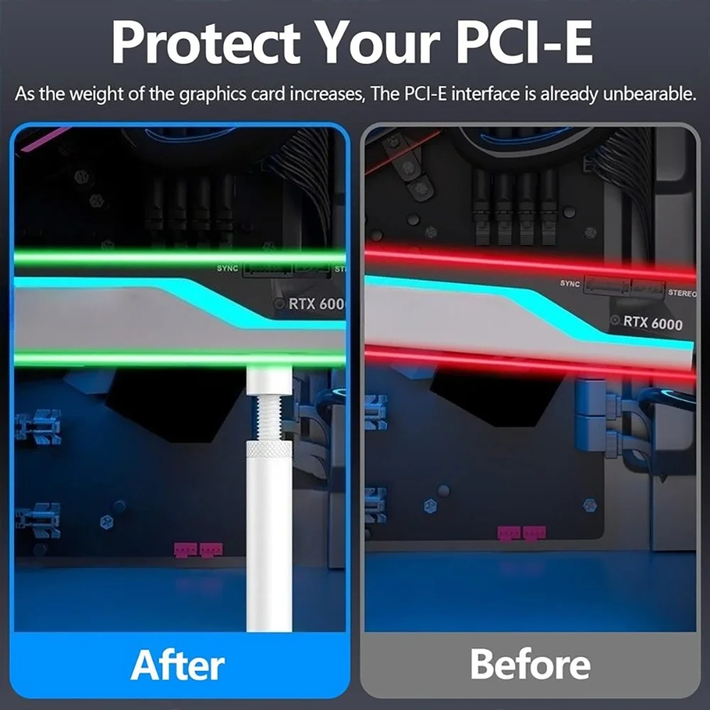 조정 가능한 알루미늄 합금 GPU 지원 브래킷 노트북 데스크탑 PC 케이스 액세서리 용 텔레스코픽 로터리 스크류 그래픽 카드 홀더