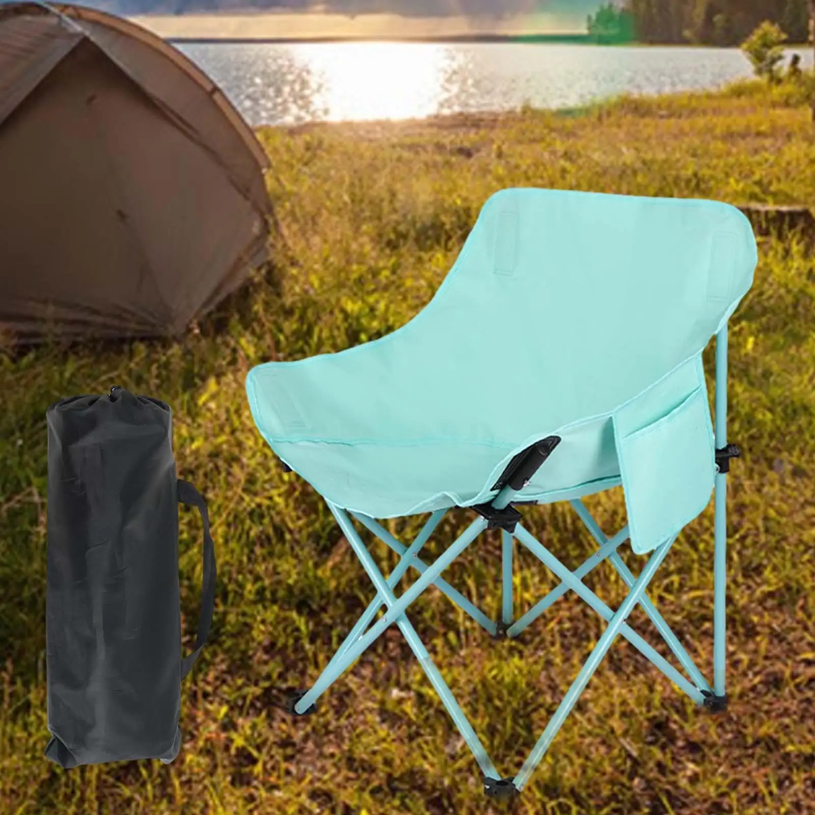 Folding Camping Chair Beach Chair Durable Portable Folded Folding Chair Outdoor Moon Chair for Garden Picnics BBQ Hiking