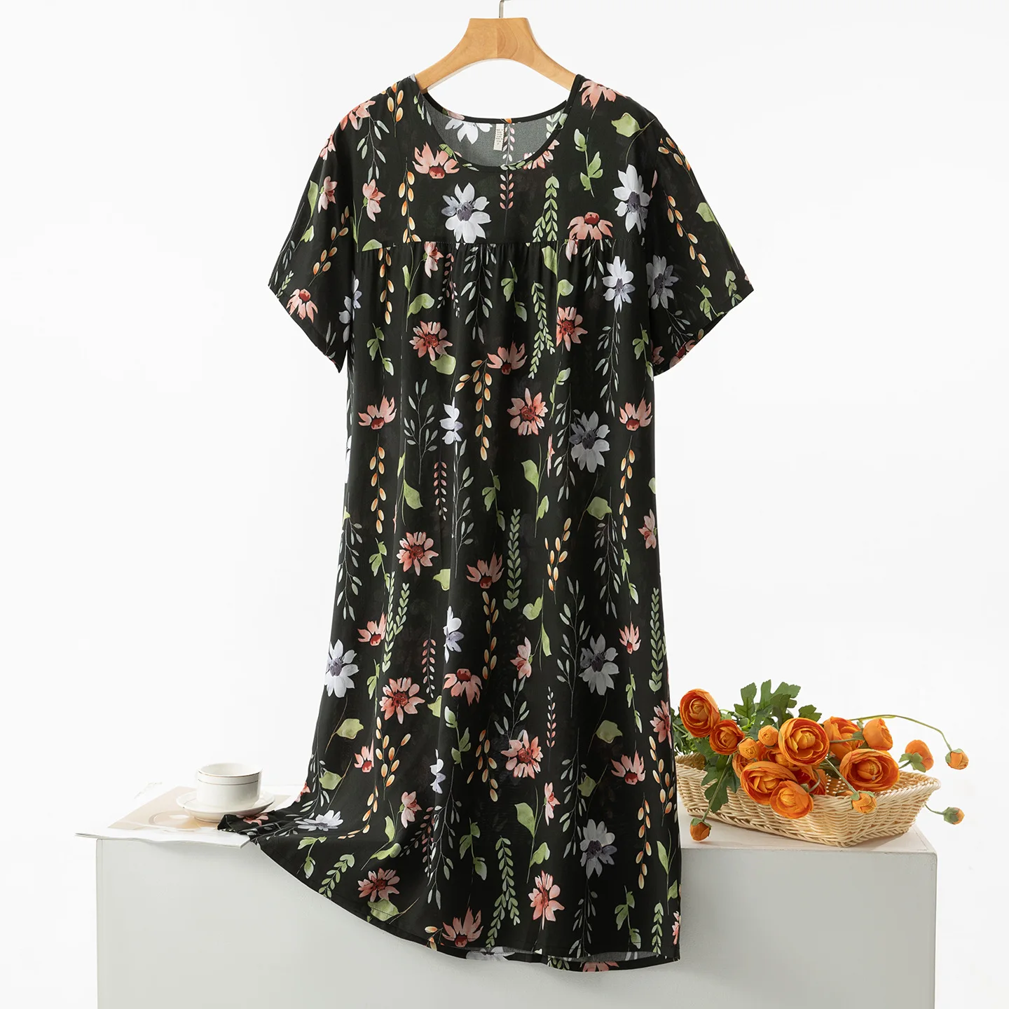 Newest Summer Nightgown Ladies Sleepwear Girls Gift Short Sleeve Round Neck Nightdress Women Homedress Sleep Shirts Loungewear - 5