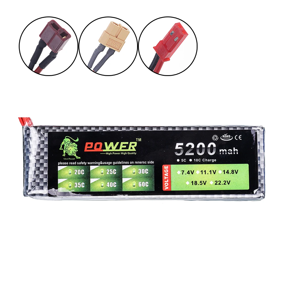 Batterie Lipo Drone 11.1V 2200mAh 5200mAh 7200mAh XT60 JST Connecteur