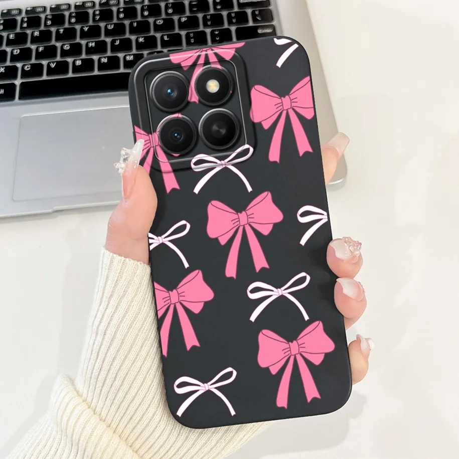 Fashion Girl Butterfly Soft Silicone Couple Phone Case Cover, Compatible with Honor X8C 2025