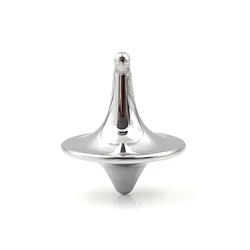 Mini Metal Spinning Top - Novelty Decompression Toy for Kids and Adults, Party Game Gift (Silver)